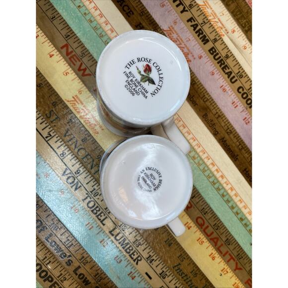 Roy Kirkham 2006 Fine Bone China Coffee Tea Cup THE ROSE COLLECTION Pair 2 Mugs - Picture 8 of 12